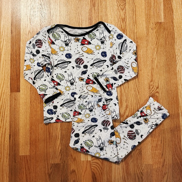 Peregrine Stormy Space Doodle Two-piece Bamboo Pajamas - Picture 3 of 8